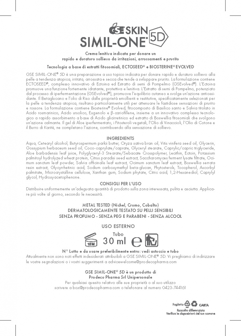 FI.0127.03.GS0 GSE SIMIL ONE®5D 30ML.foglietto.Rev.00.2025.05.26 Pagina 2