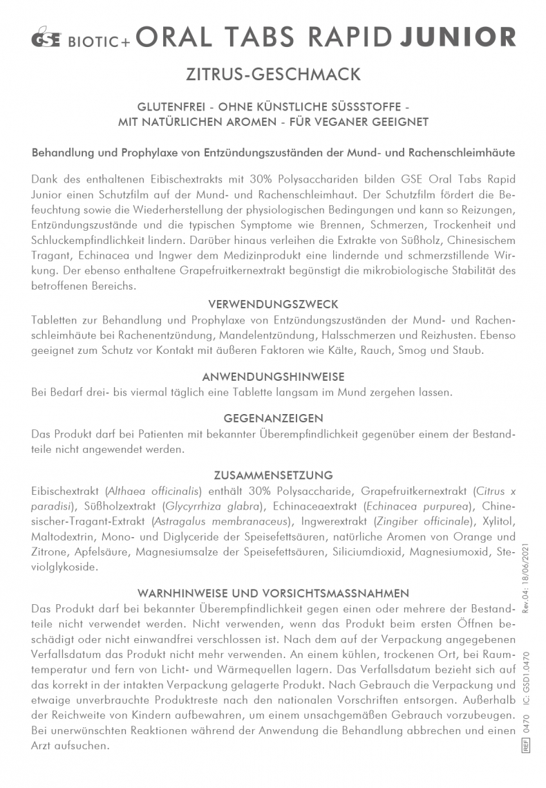 FI.0470.GSD04.GSE ORAL TABS RAPID JUNIOR AGRUMI.bugiardini.Rev.04.2021.06.18 1