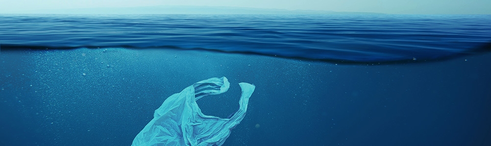 sacchetto di plastica che galleggia nell oceano